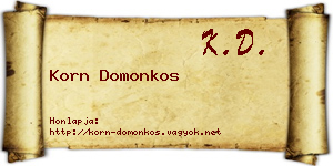 Korn Domonkos névjegykártya